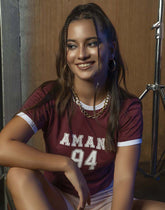 AMANI  GRAPHIC PRINTED  CROP T - SHIRT